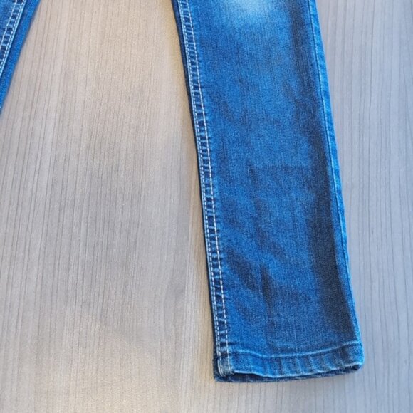 Guess Skinny Jeans Stretch Denim Adjustable Rhinestone Blue Girls Size 10 - Picture 4 of 13